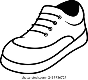 Sport shoes Lined black and white icon