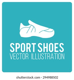 sport shoes over blue color background