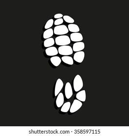 Sport shoes print -  vector icon with shadow