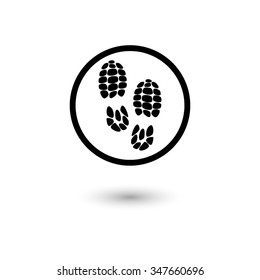 Sport shoes prints - vector icon