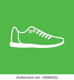 sport shoes running green white icon