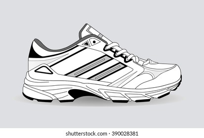 sport shoes for running. vector