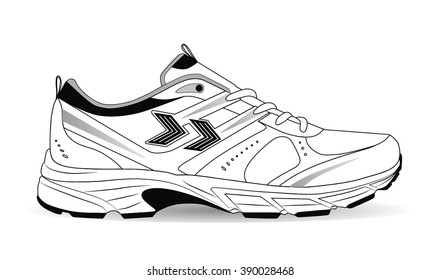 sport shoes for running. vector