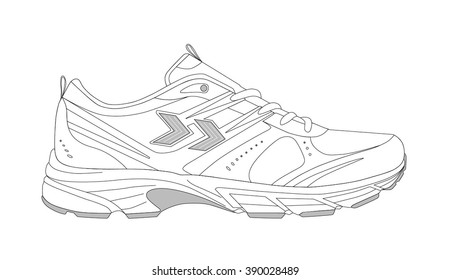 sport shoes for running. vector