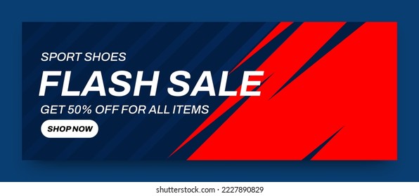 Sport shoes sale discount banner promotion background