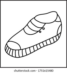 Zapatos deportivos. Un solo elemento del conjunto de la escuela. Esquema. Estilo Doodle.