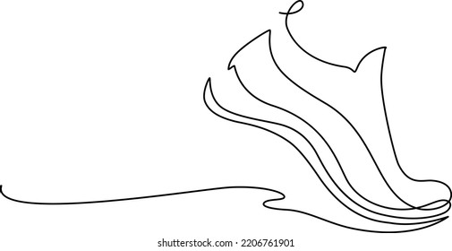 Sport shoes. Sneakers. Continuous line drawing. Vector  illustration.