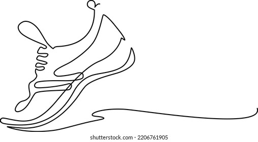 Sport shoes. Sneakers. Continuous line drawing. Vector  illustration.