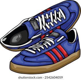 Sport shoes sneakers flat icon, football casual hooligans football fans club