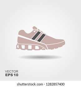 Sport shoes, sneakers icon. Flat illustration with shadow