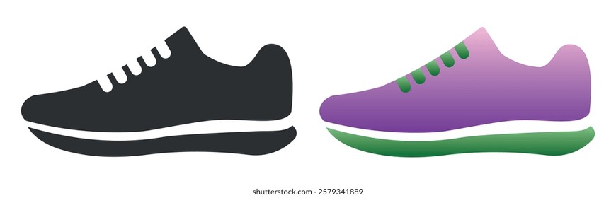 Sport Shoes or Sneakers icon vector illustration.