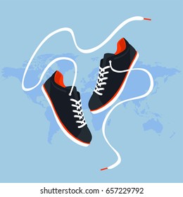 Sport shoes. Sneakers. Vector illustration