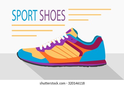 Sport shoes. Vector