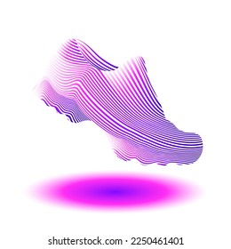 Sport shoes. Vector bright icon in modern style. 3d illustration isolated on white background.