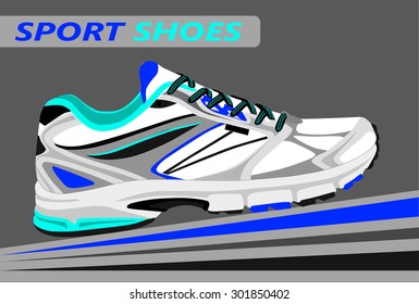 Sport shoes. Vector illustration.