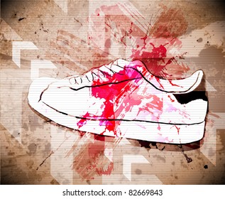 Sport shoes. Vector illustration