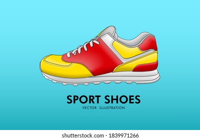 Sport Shoes vector illustration; running shoes