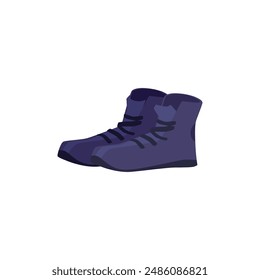 Sport shoes. Vector illustration of sneakers with laces on an isolated background, perfect for locker room decor in a flat cartoon style. Design element.
