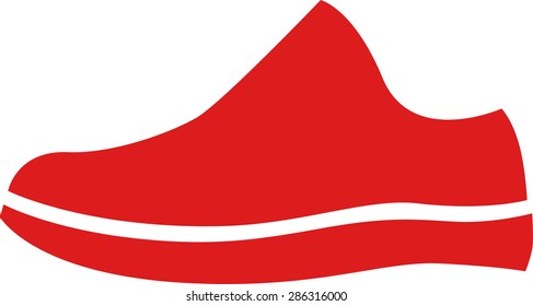 Sport shoes. Vector. Pattern . Of red color.