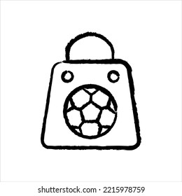Sport shopping bag hand-drawn icon vector graphic illustration