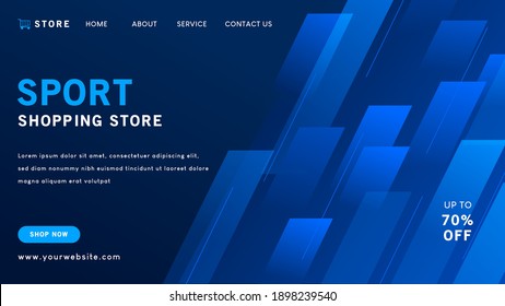Sport Shopping Store Landing Page Vector Illustration