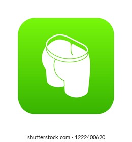 Sport short icon green vector isolated on white background