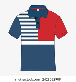 Sport short sleeve polo shirt design vector on white background.Front view. 