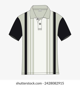 Sport short sleeve polo shirt design vector on white background.Front view. 