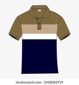 Sport short sleeve polo shirt design vector on white background.Front view. 