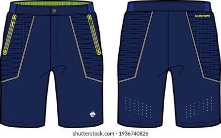 Three quarter Shorts design concept vector template, Bermuda Capri