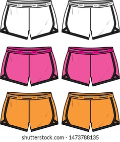  Sport shorts of lady vector template pattern