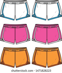  Sport shorts of ladyvector template