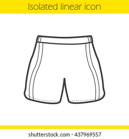 Sport shorts linear icon. Thin line illustration. Boxer trunks contour symbol. Vector isolated outline drawing