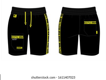 Sport shorts for man, woman, teens, unicex. Graphiс vector design templates