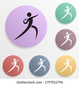 Sport shot put badge color set icon. Simple glyph, flat vector of sport icons for ui and ux, website or mobile application