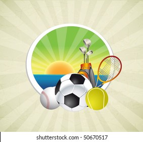 sport sign on the backdrop