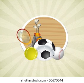 sport sign on the backdrop