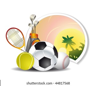 sport sign on the beach backdrop