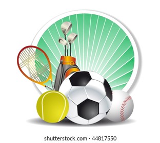 sport sign on the green backdrop