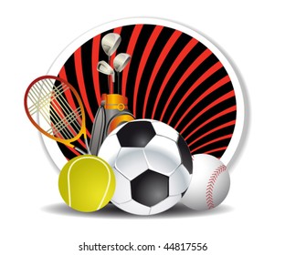 sport sign on the radial backdrop