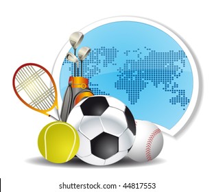 sport sign on the world backdrop
