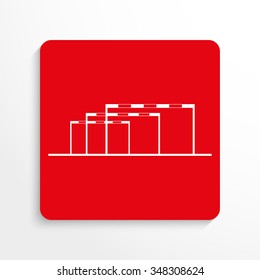 Sport signs. Running with obstacles. Vector icon.