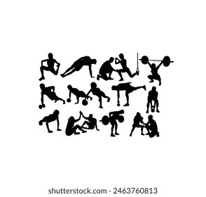 Sport Silhouette of Bodybuilding, art vector design
