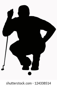 Sport Silhouette - Golfer Sizing put up