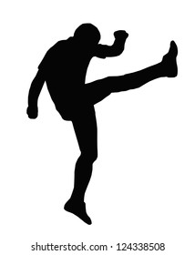 Sport Silhouette - Rugby Football Kicker Kicking an Up an Under