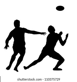 Sport Silhouette - Rugby Football Player Awaiting High Ball