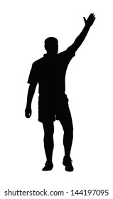 Sport Silhouette - Rugby Referee Awarding Penalty Or Try