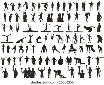 sport silhouettes collection of olympic games