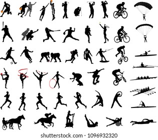 sport silhouettes collection - vector