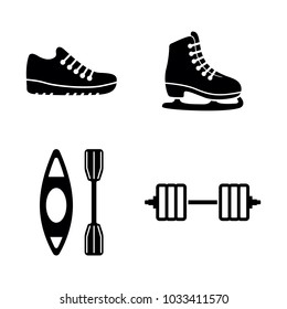 Sport. Simple Related Vector Icons Set for Video, Mobile Apps, Web Sites, Print Projects and Your Design. Black Flat Illustration on White Background.